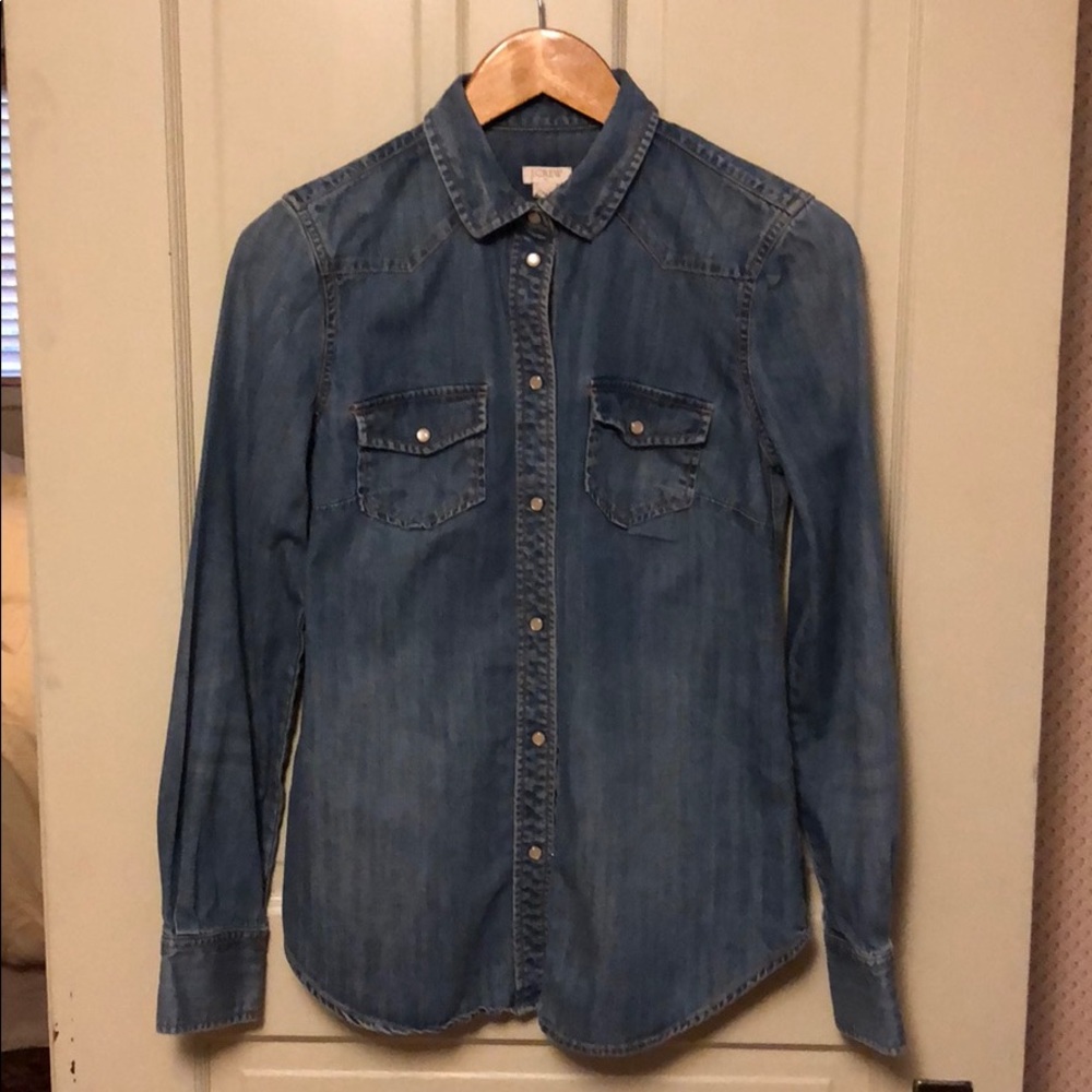 J Crew Button Down Classic Denim - image 1